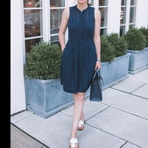 J. Crew Navy Cotton Lace Dress